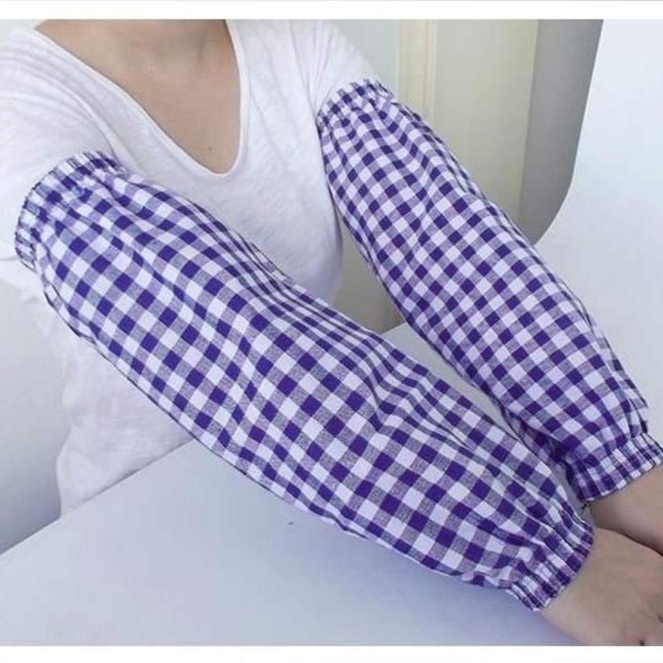 劳保纯棉袖套女男士全棉套袖手臂长款工作加厚宽松防嗮薄透气夏季【2