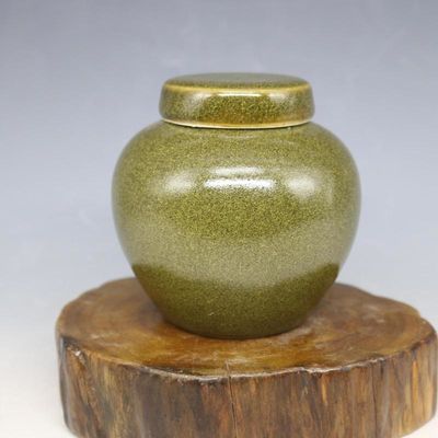 古董古玩仿古瓷器收藏景德镇陶瓷摆件清乾隆茶叶末釉茶叶罐盖罐