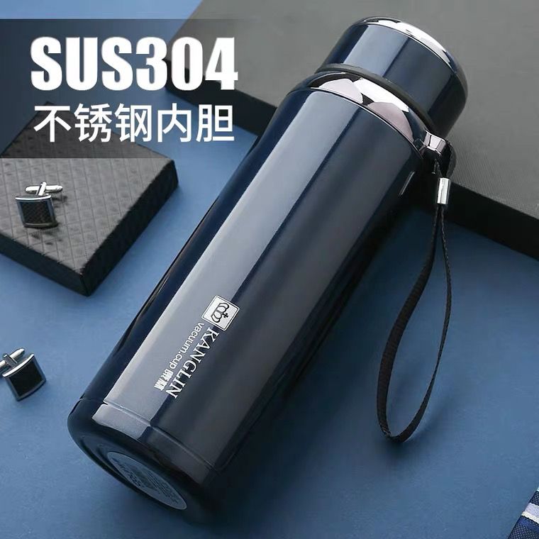 Authentic business thermos cup 304 stainless steel high vacuum thermos cup sports kettle business water cup tea cup belt