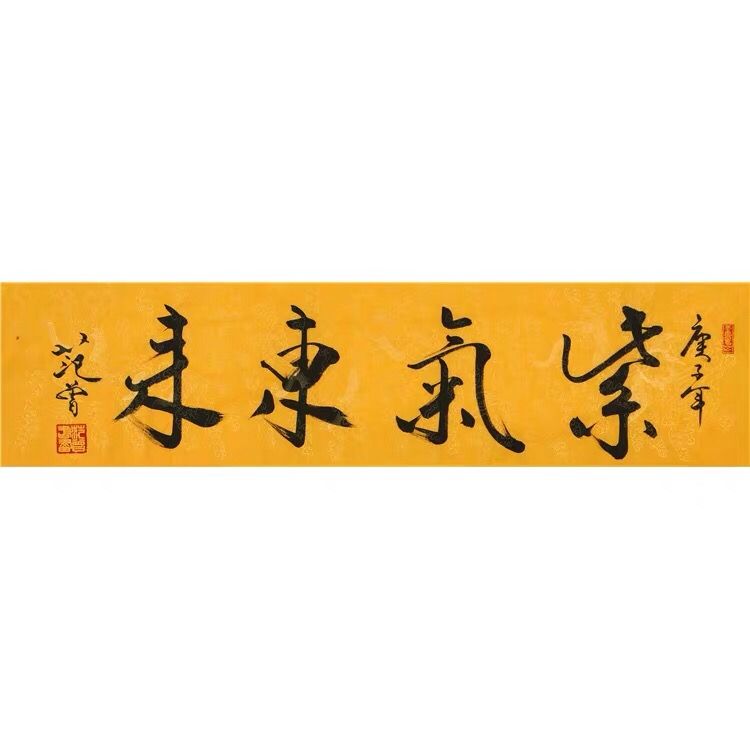 国画大师范曾四尺对开条幅紫气东来字画书法作品客厅装饰办公收藏