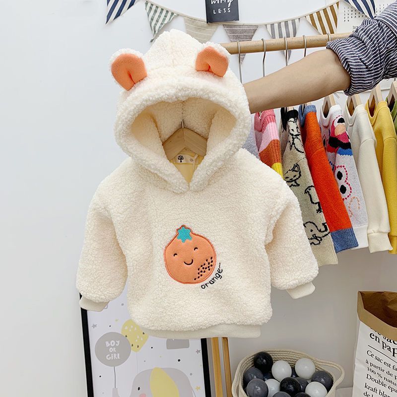New products on the market girls' sweater Plush boys' winter wear Korean version 2020 new children's Hoodie trend