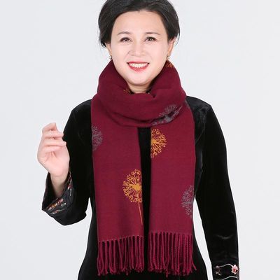 老人围巾女冬天妈妈款