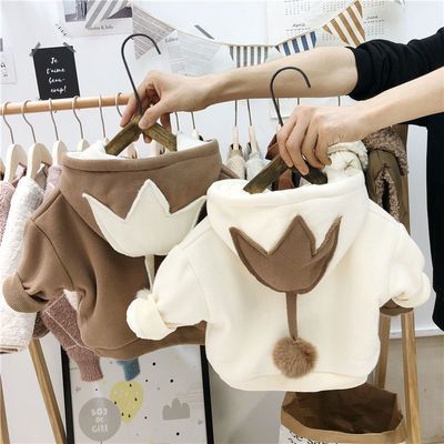 男女童加绒卫衣韩版小女童秋冬上衣冬装保暖洋气外套儿童加厚童装