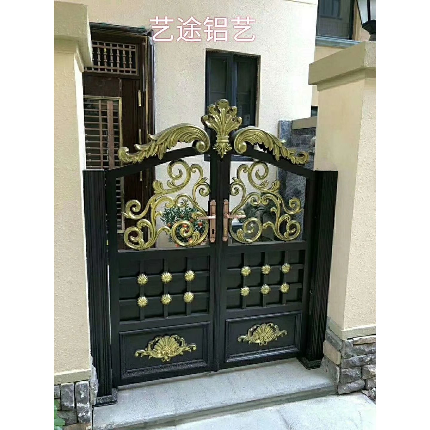 宁波定做铝艺大门庭院户外铸铝大门铸铝栏杆铝艺围栏豪华别墅大门