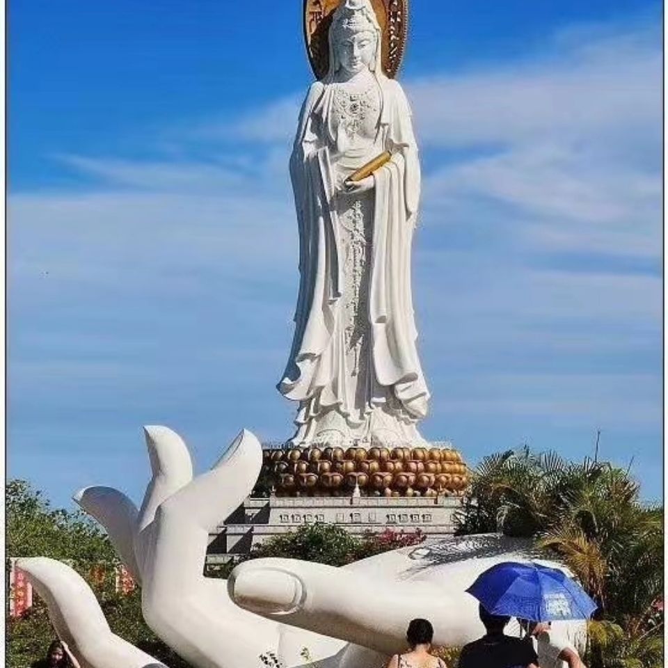 汉白玉石雕观音像寺庙广场祈福佛像滴水南海观音坐观音神话人物