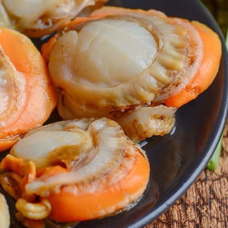 五斤特大号扇贝肉 带黄去壳 无冰衣 野生海鲜虾夷扇贝一斤装