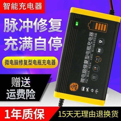 汽车电瓶充电器智能12V蓄电池摩托车电瓶充电器2A4A6A通用