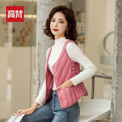 107631/高梵2020新款百搭内穿轻暖羽绒背心女短款马夹保暖羽绒马甲坎肩潮