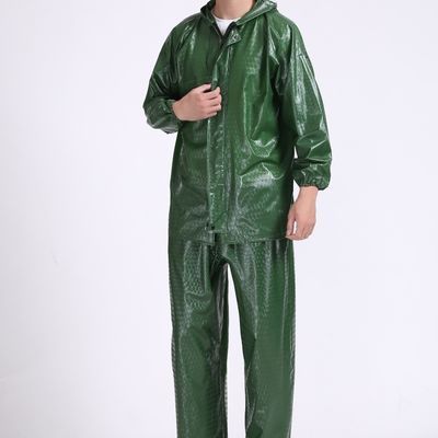 分体户外雨衣防水防风劳保成人工程耐用牛筋雨衣绿色兰色