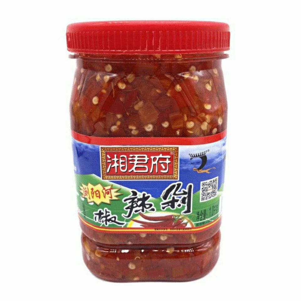 湘君府鱼头剁1kg椒青红剁椒蒜蓉香辣酱贡菜纯鲜湖南剁辣椒酱