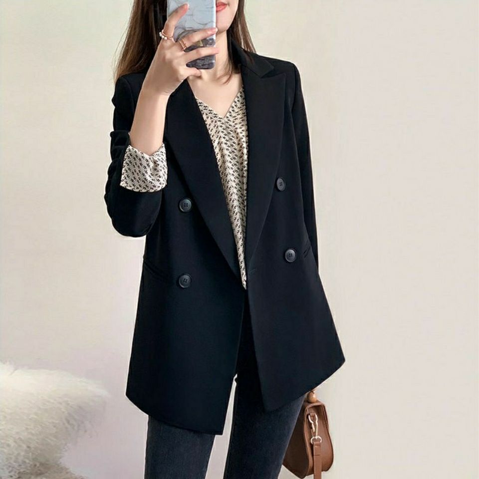 Black blazer coat women's new spring and autumn Korean net red British style loose temperament foreign style fashion
