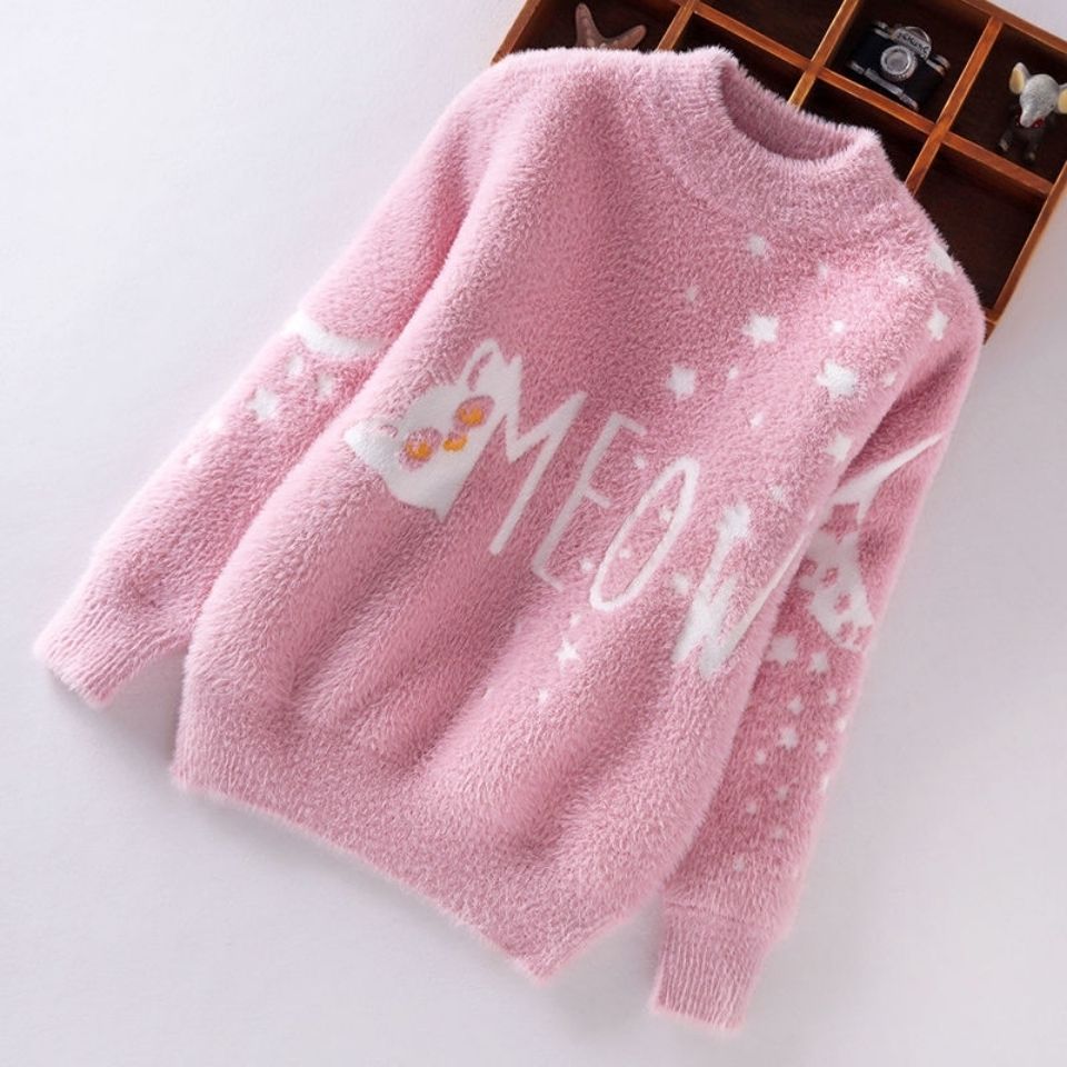 Girls' sweater with thickened Pullover head fall / winter 2020