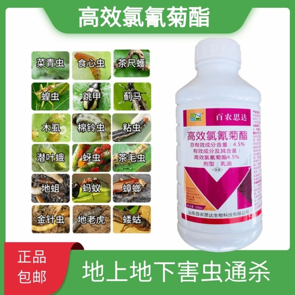 5%高效氯氰菊酯氯氟氰菊脂果树蚜菜青虫农药杀虫剂高效地下害虫