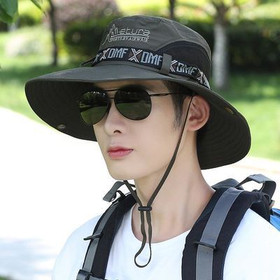 帽子男夏天渔夫帽户外防晒遮阳帽太阳帽韩版潮男士沙滩登山钓鱼帽