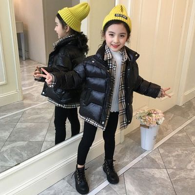 女童棉衣外套2021新款洋气韩版儿童中大童时尚短款加厚棉服冬季