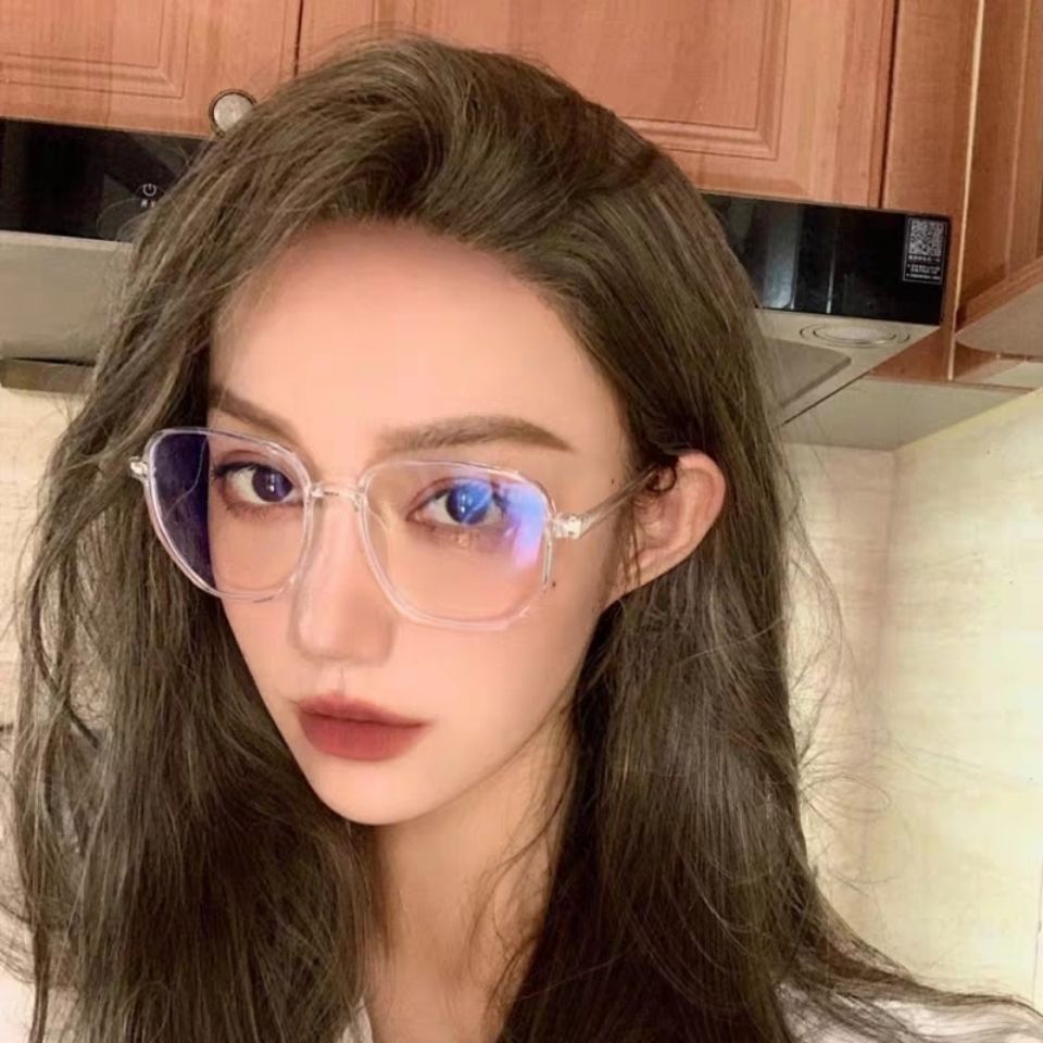 Ins anti blue light glasses plain face female student Korean myopia net red same men's fashion large frame anti radiation glasses frame