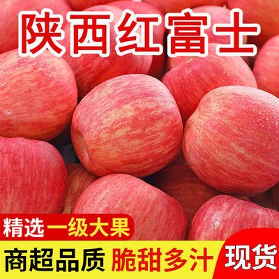 陕西苹果红富士脆甜多汁不打蜡水果新鲜当季现摘10/5/3斤整箱批发