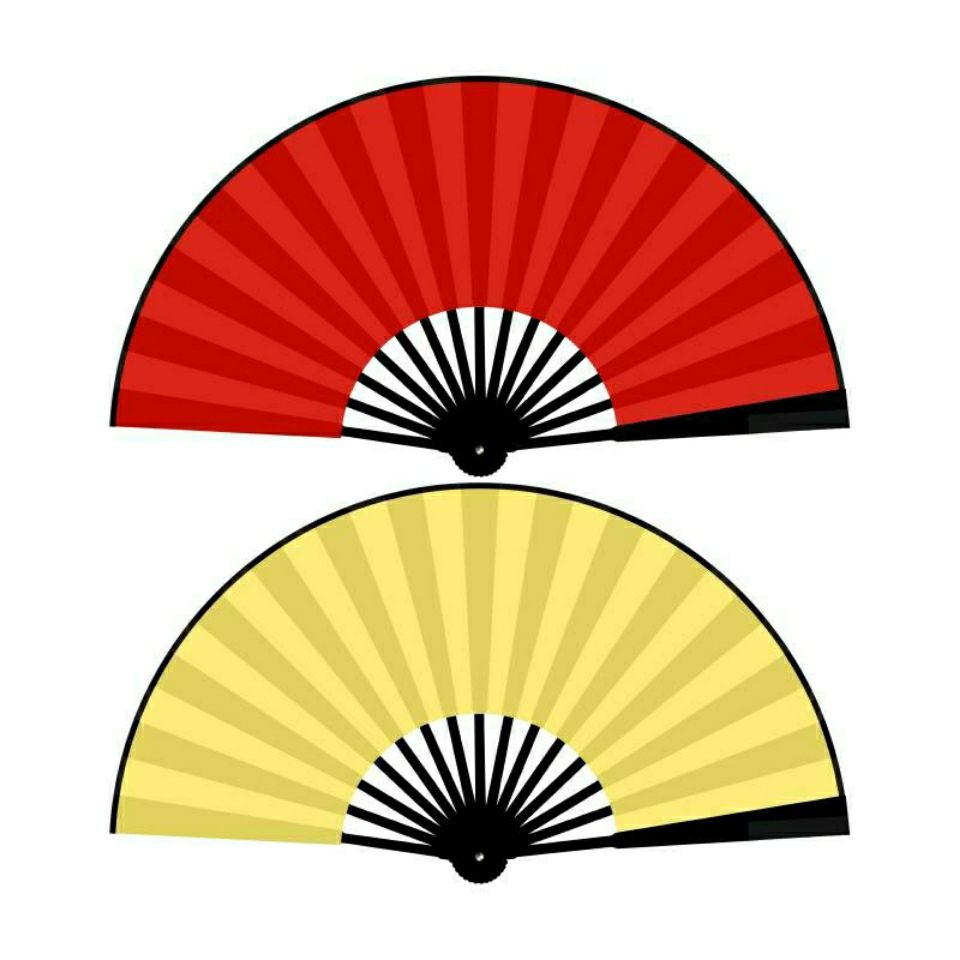 空白纯色红黑黄舞蹈扇折扇男女国画写字绘画书法扇子中国风绢布 虎窝拼
