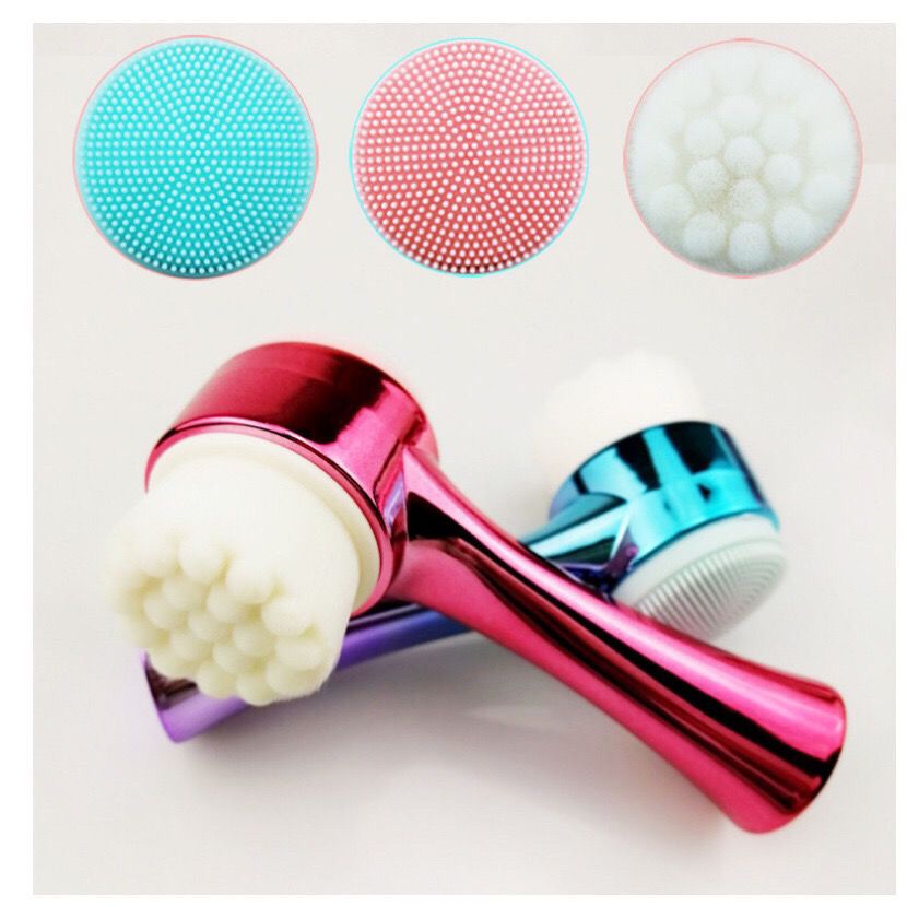 Facial cleanser facial cleanser manual facial cleanser silicone double sided facial cleanser massage brush cleaning beauty tool