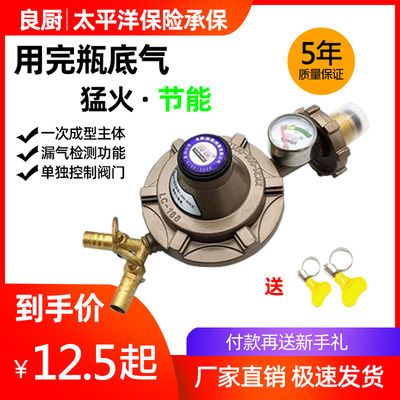 78665/家用燃气灶减压阀带表煤气灶配件双头热水器煤气罐防爆阀门 包邮