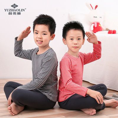 俞兆林儿童内衣裤套装自发热德绒男童女童保暖睡衣小孩秋冬家居服