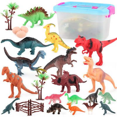 侏罗纪世界仿真恐龙模型环保软胶儿童玩具霸王龙三角龙男孩礼物