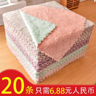 洗碗布不沾油加厚吸水清洁纯棉抹布家用厨房擦手擦桌擦碗百洁布巾