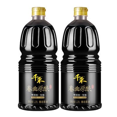 千禾春曲原酿酱油1.28L*2瓶 零添加酱油 一级生抽 烹饪炒菜点蘸