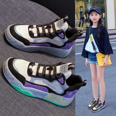 74857/女童鞋子2021春秋季新款儿童运动鞋老爹棉鞋小学生中大童二棉鞋