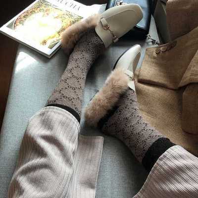 2-3双装 韩国保暖兔羊毛袜 加厚柔软女士中筒袜堆堆袜加绒加