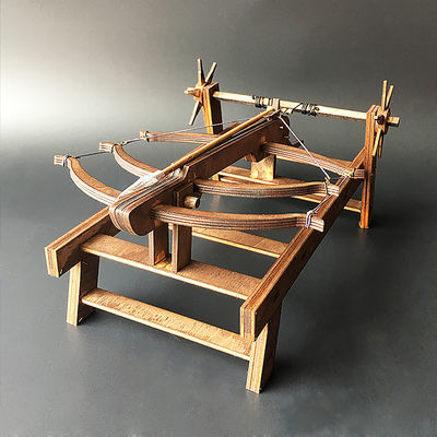 三弓床弩中国古代战车攻城车木质亲子3D拼图作业模型男孩玩具礼物