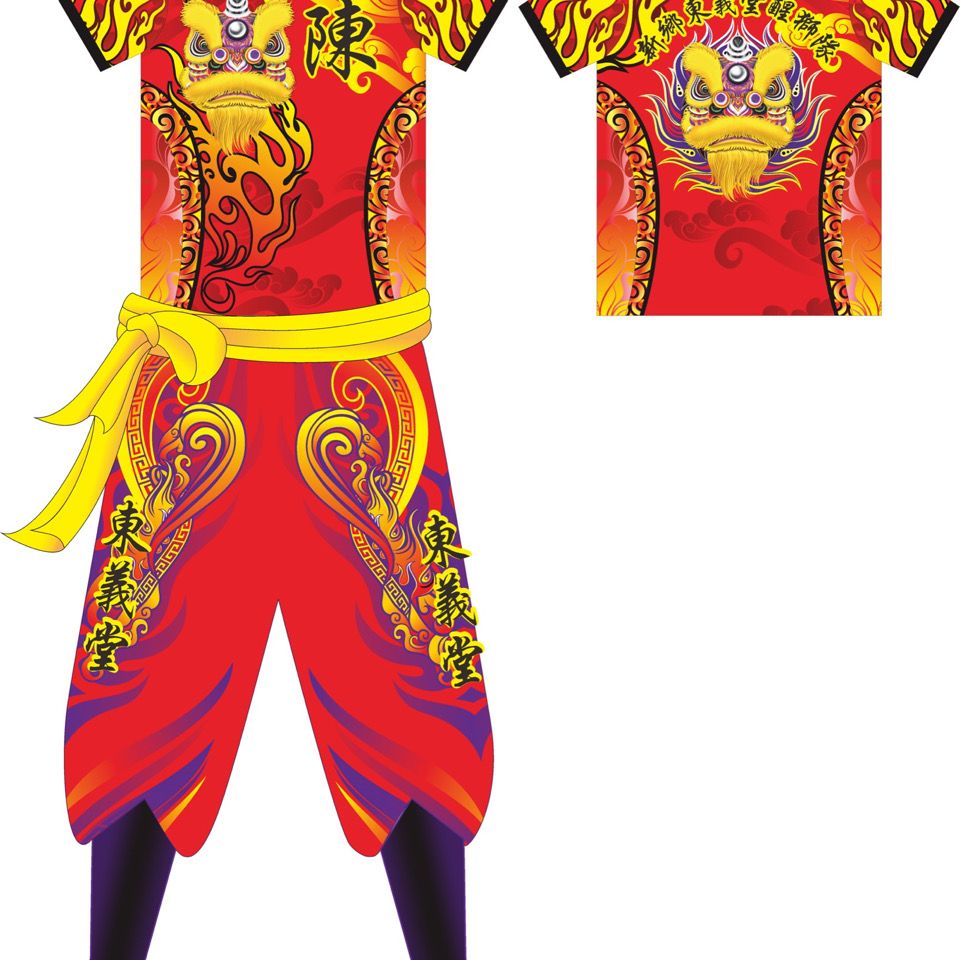 舞狮服装醒狮龙狮舞狮t恤定制醒狮t恤团队服南狮醒狮龙狮衣服短袖