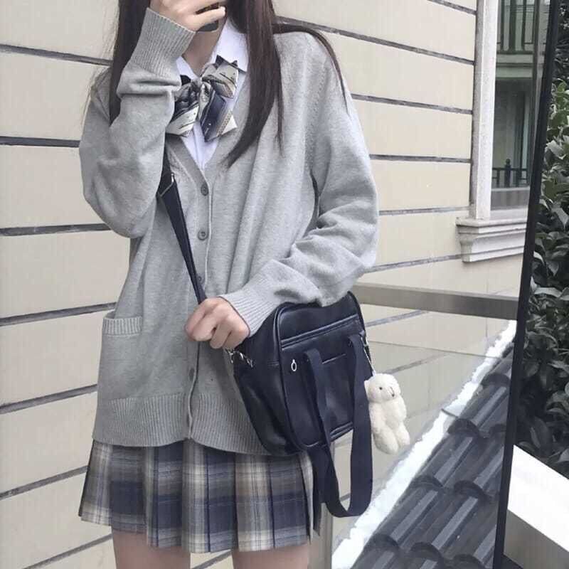 秋冬新款毛衣女jk制服外套学生班服校服套装 学院风长袖针织开衫