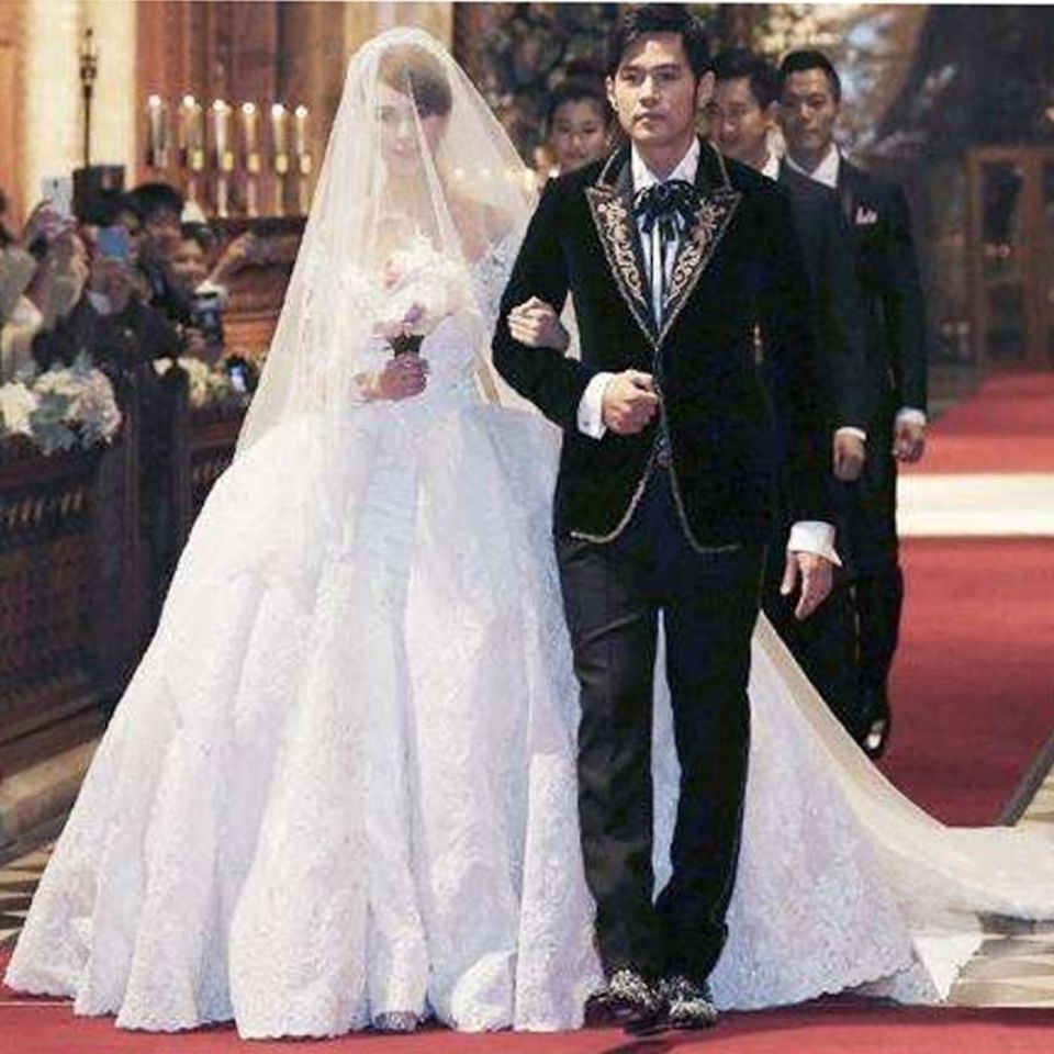 2020新款周杰伦婚礼同款绒西服男士主持人礼服套装结婚宫廷复古新【3