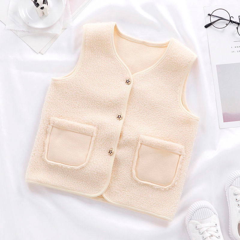 Children's cashmere vest spring and autumn thin cardigan vest for boys and girls