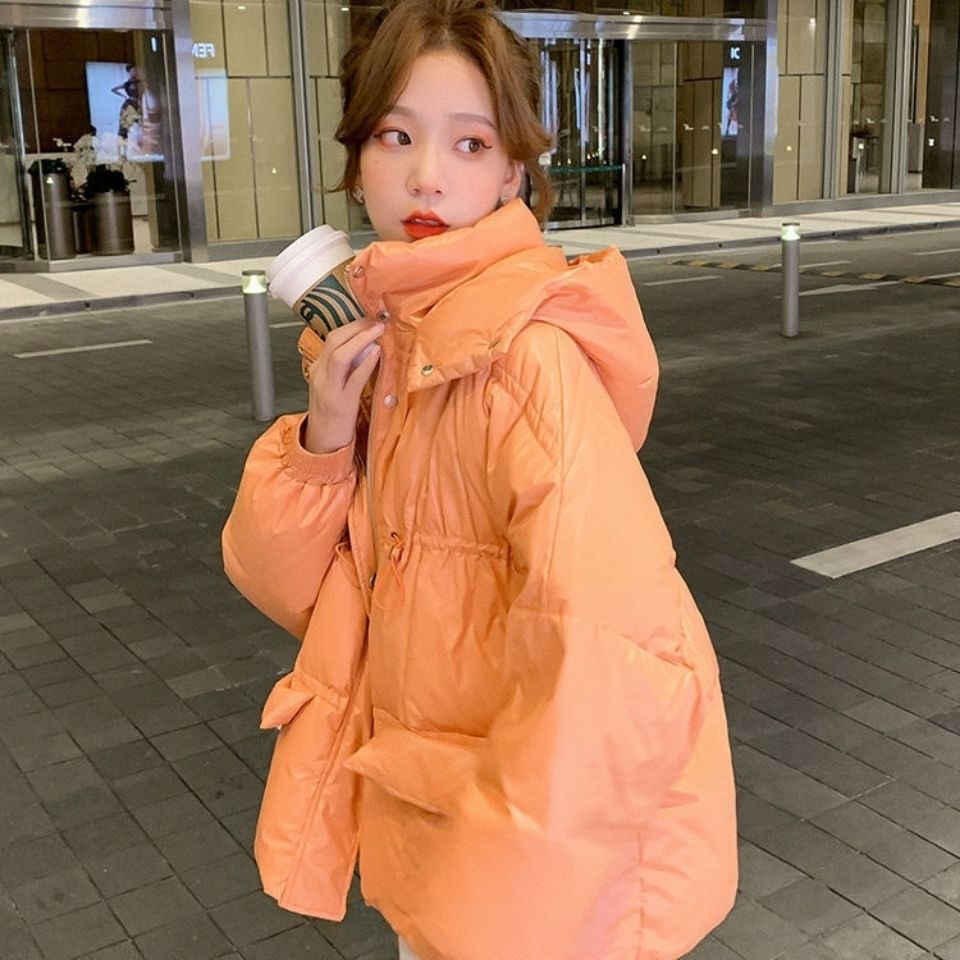 短款羽绒服女冬季新款韩版宽松学生小个子连帽糖果色ins面包服潮【2月