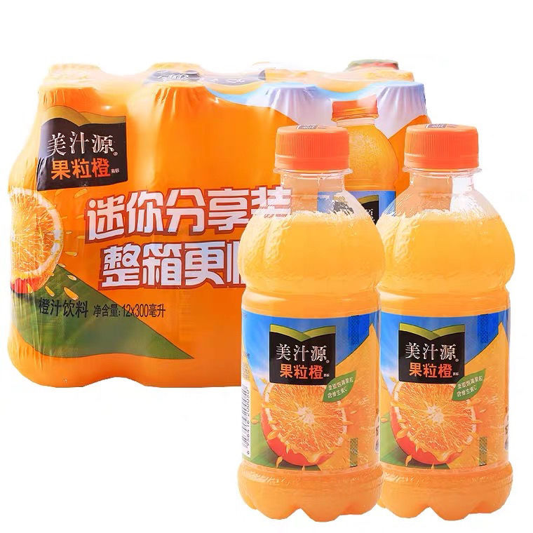 迷你美汁源果粒橙300ml*12小瓶装整箱装果肉橙汁果汁夏季果味饮料