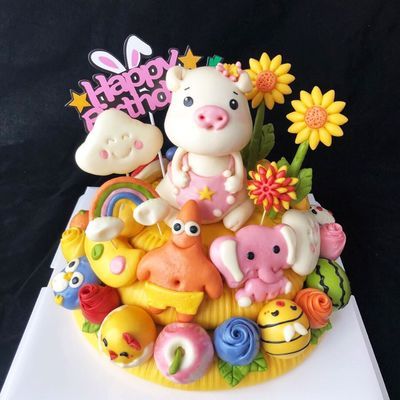 现做现发可换生肖果蔬馒头中式蛋糕花馍馍生日祝寿贺寿礼品 10月11日发完 虎窝拼