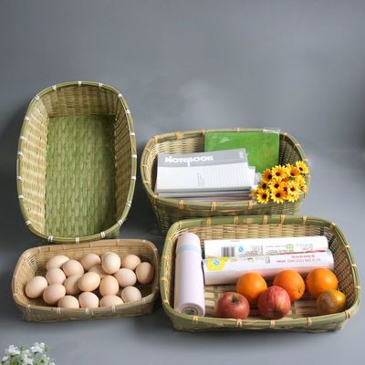 手工制作竹编果篮 家庭收纳篮 馒头点心筐 宠物篮 簸箕优惠商品图片