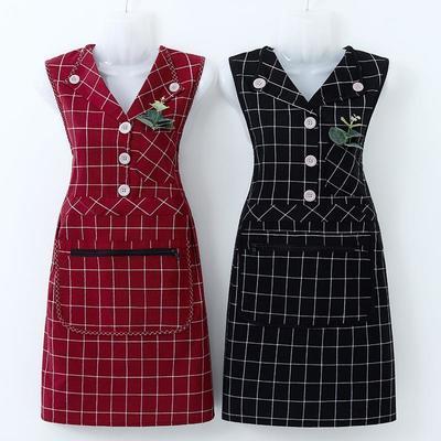 75192/新款日式围裙工作服女厨房家用做饭防污无袖罩衣透气洋气干活上班