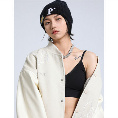 64761/2021新款春季刺绣烫钻棒球服港风拼接夹克潮牌ins男女宽松外套潮