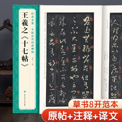 王羲之《十七帖》译文简体注释草书毛笔字帖书法学生临摹帖练练字