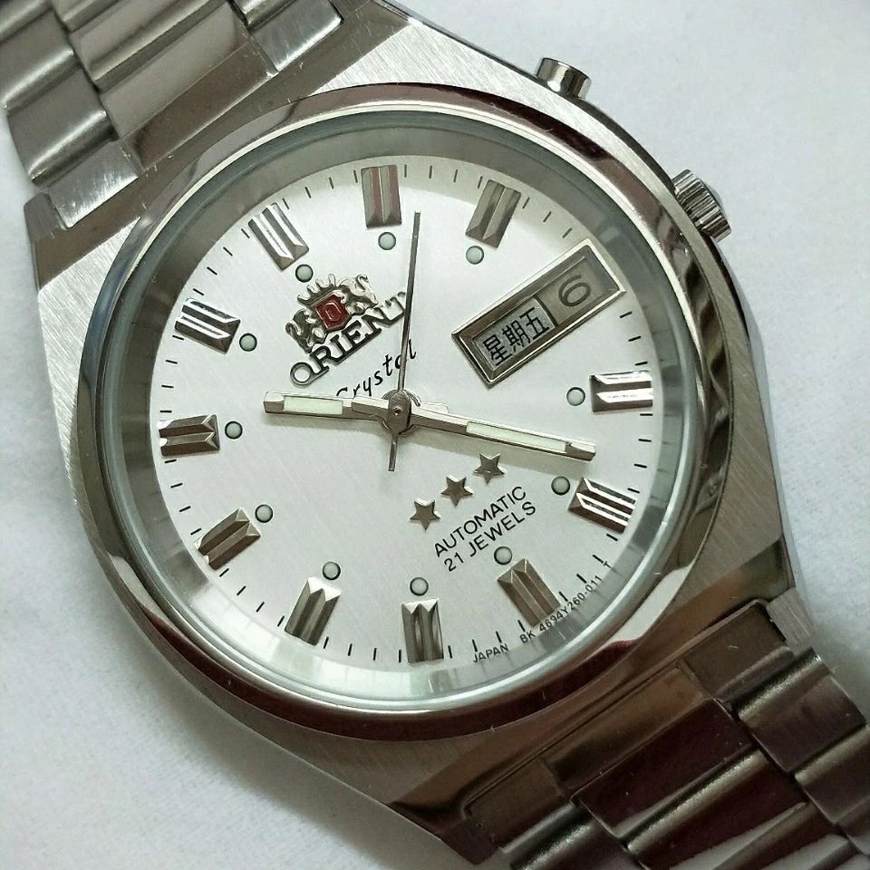 日本三星双狮手表全自动机械表不锈钢夜光男士腕表80年代经典复古