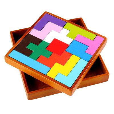 益智拼图积木幼童玩具彩色无拼接3d立体拼装拼图俄罗斯积木玩具