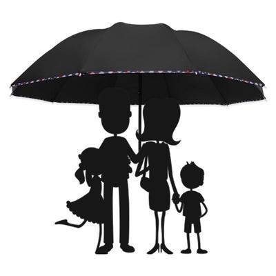 56854/十骨八骨加大雨伞双人三人大号折叠雨伞男女商务伞三折晴雨太阳伞