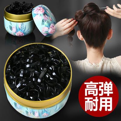 89674/一次性发圈加粗加厚橡皮筋女扎头发黑色胶圈小头绳高弹力耐用皮套