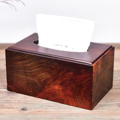 大红酸枝家用纸巾盒客厅茶几实木抽纸盒红木中式复古轻奢餐巾纸盒