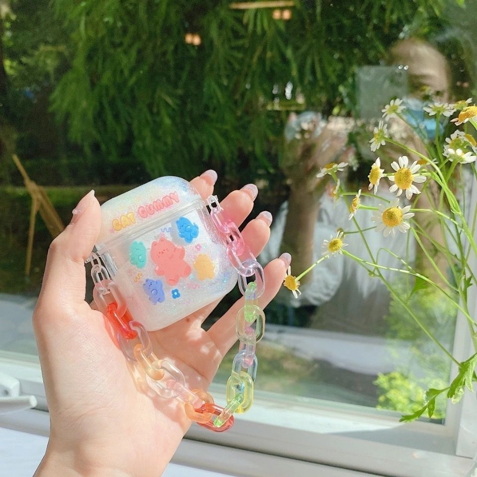 Ins韩国兔子链条流沙耳机套airpods 3保护壳pro苹果airpods1 2 10月5日发完 拼多多超惠优惠商城 大额商品优惠券 超高商品折扣