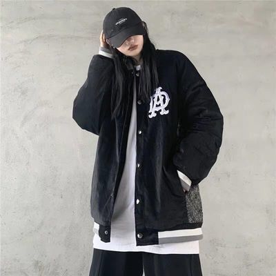 59706/腰果花拼接字母刺绣棒球服个性外套2021春秋季新款ins潮夹克男女