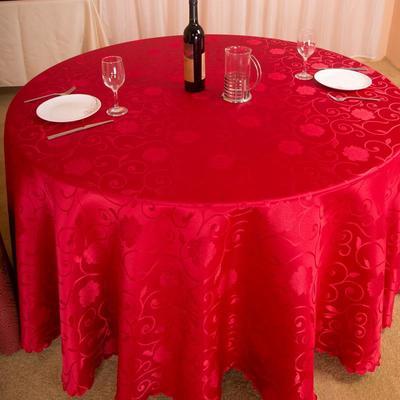 红色喜庆小圆桌布酒店圆桌布饭店酒席台布家用桌面布长方形桌布